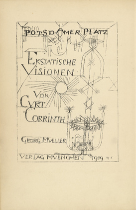 Paul Klee. Title page from Potsdamer Platz oder Die Nächte des neuen Messias. Ekstatische Visionen (Potsdamer Platz or The Nights of the New Messiah. Ecstatic Visions). 1919