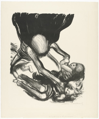 Käthe Kollwitz. Death Grabbing at a Group of Children (Tod greift in eine Kinderschar) from the series Death (Tod). (1934)