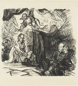 Oskar Kokoschka. Christ on the Mount of Olives (Christus am Ölberg) from the series The Passion (Die Passion). (1916)