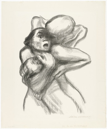 Käthe Kollwitz. Death Seizes a Woman (Tod packt eine Frau) from the series Death (Tod). (1934)