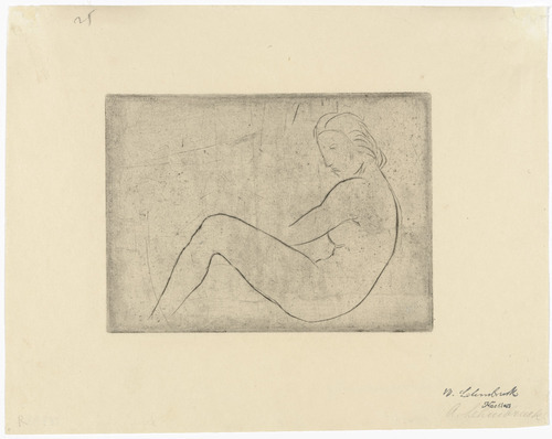 Wilhelm Lehmbruck. Reclining Girl (Sea Mood) [Ruhendes Mädchen (Meeresstimmung)]. (1910, printed 1920)