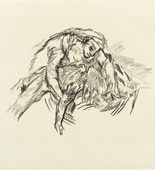 Oskar Kokoschka. Woman Bent over Phantom (Weib über Schemen gebeugt) (plate 10) from The Bound Columbus (Der gefesselte Columbus). 1916 (executed 1913)