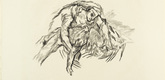Oskar Kokoschka. Woman Bent over Phantom (Weib über Schemen gebeugt) (plate 10) from The Bound Columbus (Der gefesselte Columbus). 1916 (executed 1913)