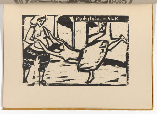 Ernst Ludwig Kirchner. Dance (Tanz) (plate, folio 14 verso) from KG Brücke. 1910