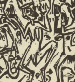 Ernst Ludwig Kirchner. The Mad III (Die Irren III) (tailpiece, page 29) from Umbra vitae (Shadow of Life). 1924