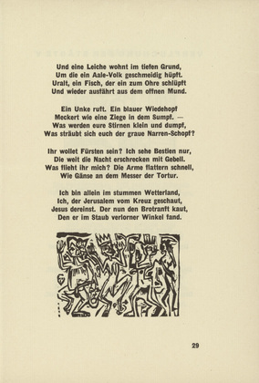 Ernst Ludwig Kirchner. The Mad III (Die Irren III) (tailpiece, page 29) from Umbra vitae (Shadow of Life). 1924