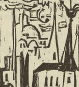 Ernst Ludwig Kirchner. Curse Against the Cities V (Verfluchung der Städte V) (headpiece, page 30) from Umbra vitae (Shadow of Life). 1924