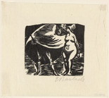 Ernst Barlach. Loving Reverence (Verliebte Reverenz) (plate 20) from the supplementary suite accompanying the deluxe edition of the illustrated book Walpurgis Night (Walpurgisnacht). (c. 1920/22, published 1923)