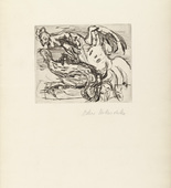 Oskar Kokoschka. Rooster Kicking a Hen (Hahn, eine Henne tretend) (frontispiece) from Geh, mach die Tür zu, es zieht! (Close the Door, Will You, There Is a Draft!). 1926 (executed 1925/26)
