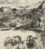 Lovis Corinth. Walchensee with the Jochberg Mountain (Walchensee mit Jochberg) from the series The Walchensee (small) [Der Walchensee (klein)]. (1923)