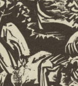Ernst Ludwig Kirchner. The Dying Faun (Der sterbende Faun) (headpiece, page 35) from  Umbra vitae (Shadow of Life). 1924