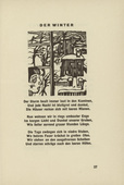 Ernst Ludwig Kirchner. The Winter (Der Winter) (headpiece, page 37) from Umbra vitae (Shadow of Life). 1924