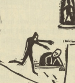 Ernst Ludwig Kirchner. The New Houses (Die neuen Häuser) (headpiece, page 40) from Umbra vitae (Shadow of Life). 1924