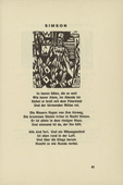 Ernst Ludwig Kirchner. Simson (headpiece, page 41) from Umbra vitae (Shadow of Life). 1924