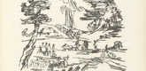Oskar Kokoschka. Hay Harvest on the Farm in Scotland (Heuernte auf dem Gut in Schottland) (plate, folio 6) from Ann Eliza Reed. 1952
