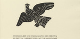 Gerhard Marcks. Hawk with Nightingale in His Claws (Habicht mit Nachtigall in den Fängen) (headpiece, page 5) from Aesop's Fables (Tierfabeln des Aesop). (1950, print executed 1949-50)