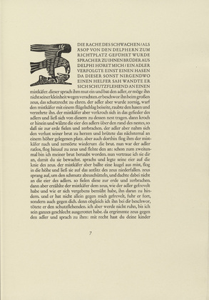 Gerhard Marcks. Eagle with a Rabbit in His Claws (Adler mit Hasen in den Fängen) (headpiece, page 7) from Tierfabeln des Aesop (Aesop's Fables). (1950, print executed 1949-50)