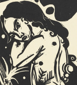 Heinrich Campendonk. Girl with Frogs (Mädchen mit Fröschen) (plate, preceding p. 225) from the periodical Das Kunstblatt, vol. 1, no. 8 (Aug 1917). 1917