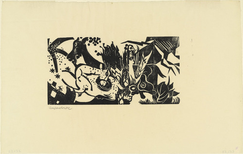 Heinrich Campendonk. Two Goats (Zwei Ziegen). (1916/17)