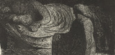 Ernst Barlach. Mother Kneeling at Bedside of Sleeping Son (Kniende Mutter am Bett des schlafenden Sohnes) from The Dead Day (Der tote Tag). (1910-11, published 1912)