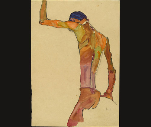 <i>Standing Male Nude with Arm Raised, Back View</i>