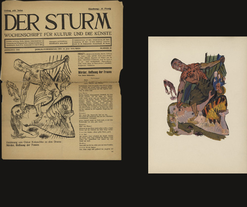 Drawing for <i>Mörder, Hoffnung der Frauen</i> from the periodical <i>Der Sturm</i>