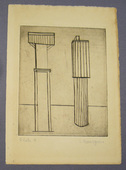 Louise Bourgeois. Plate 5 of 9, from the illustrated book, He Disappeared into Complete Silence, first edition (Example 17). 1947