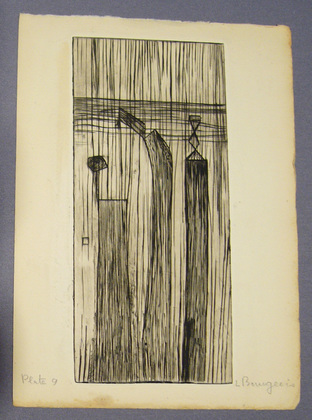 Louise Bourgeois. Plate 9 of 9, from the illustrated book, He Disappeared into Complete Silence, first edition (Example 17). 1947