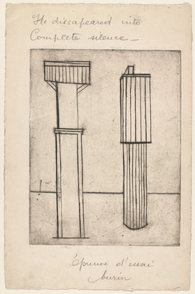 Louise Bourgeois. Plate 2 of 9, from the illustrated book, He Disappeared into Complete Silence. 1946-1947
