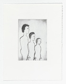Louise Bourgeois. Three Sons, plate 14 of 24, only state, variant, from the series, Self Portrait. 2009