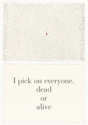 Louise Bourgeois. I Pick on Everyone, Dead or Alive, no. 4 of 9, from the series, What Is the Shape of This Problem? 1999