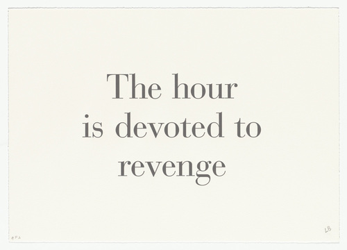 Louise Bourgeois. The Hour Is Devoted to Revenge, no. 7 of 9, component B, from the series, What Is the Shape of This Problem? 1999
