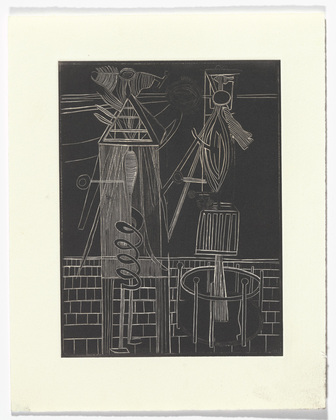 Louise Bourgeois. Plate 7 of 11, from the illustrated book, He Disappeared into Complete Silence, second edition. 1995-1999