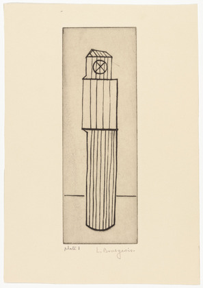 Louise Bourgeois. Plate 1 of 9, from the illustrated book, He Disappeared into Complete Silence. 1984-1993