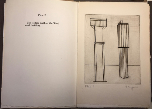 Louise Bourgeois. Plate 2 of 9, from the illustrated book, He Disappeared into Complete Silence, first edition (Example 4). 1947