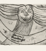 Louise Bourgeois. Greetings: Laughing Monster, plate 1 of 9, from the portfolio, Quarantania. 1946, reprinted 1990