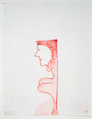 Louise Bourgeois. Untitled, verso of Pregnant Caryatid, ink and correction fluid on paper. 2001