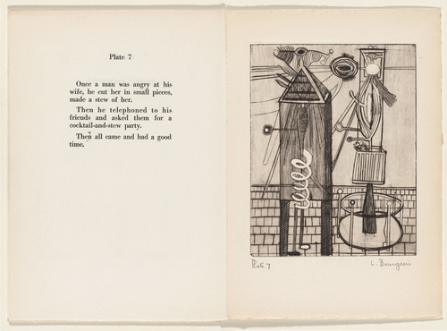 Louise Bourgeois. Plate 7 of 9, from the illustrated book, He Disappeared into Complete Silence, first edition (Example 3). 1947