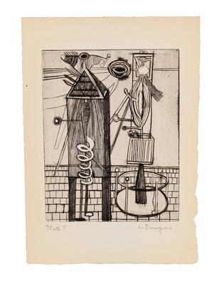 Louise Bourgeois. Plate 7 of 9, from the illustrated book, He Disappeared into Complete Silence, first edition (Example 5). 1947