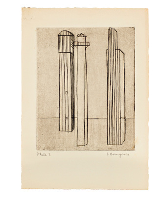 Louise Bourgeois. Plate 3 of 9, from the illustrated book, He Disappeared into Complete Silence, first edition (Example 10). 1947
