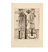 Louise Bourgeois. Plate 7 of 9, from the illustrated book, He Disappeared into Complete Silence, first edition (Example 10). 1947
