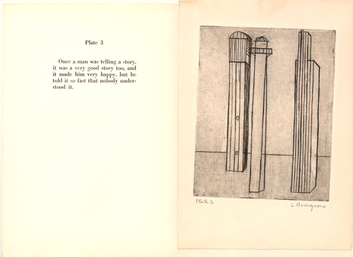 Louise Bourgeois. Plate 3 of 9, from the illustrated book, He Disappeared into Complete Silence, first edition (Example 11). 1947