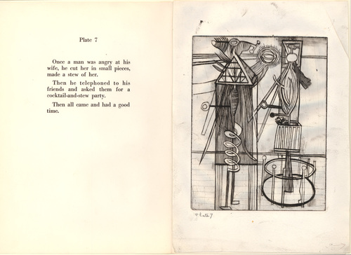 Louise Bourgeois. Plate 7 of 9, from the illustrated book, He Disappeared into Complete Silence, first edition (Example 11). 1947