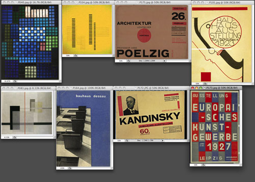 Works of art that provided inspiration for the site design. From the upper left: …
