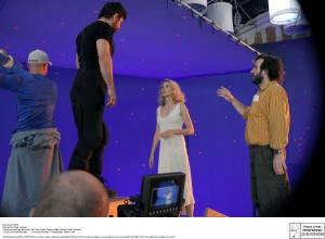 Shown second from left on the set: Andy Serkis, Naomi Watts, Director Peter Jackson.