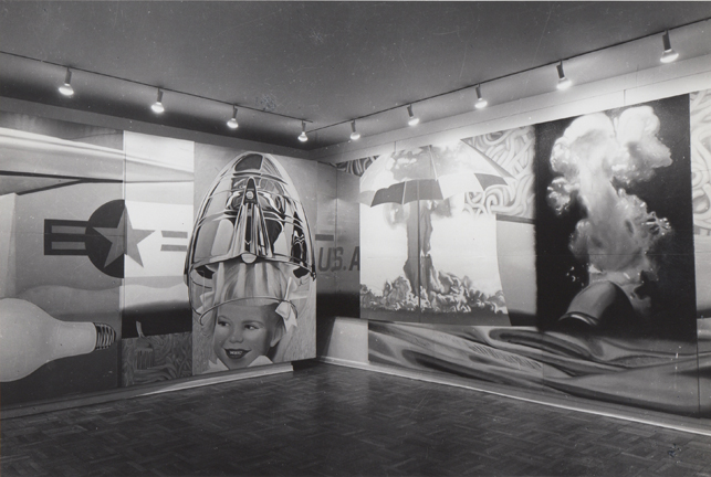 Installation view of James Rosenquist: F-111 at Leo Castelli Gallery, New York, 1965. Courtesy Leo Castelli Gallery. © James Rosenquist / Licensed by VAGA, New York, NY