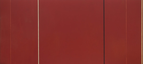 Barnett Newman. Vir Heroicus Sublimis. 1950-51. Oil on canvas, 7' 11 3/8" x 17' 9 1/4" (242.2 x 541.7 cm). Gift of Mr. and Mrs. Ben Heller. © 2012 Barnett Newman Foundation / Artists Rights Society (ARS), New York