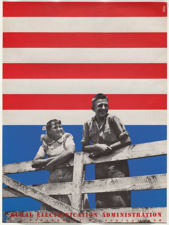 Lester Beall. Rural Electrification Administration. 1937. Lithograph, 40 x 30″ (101.6 x 76.2 cm). Courtesy MoMA.