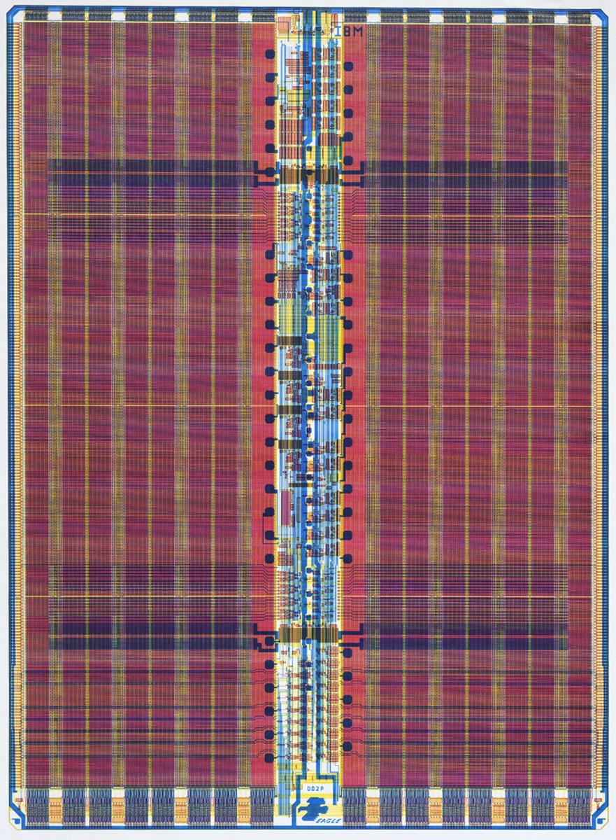 Sam Lucente. 1984. Diagram of Dynamic Random-Access-Memory Chip (RAM). Manufacturer: IBM, East Fishkill, NY. Gift of IBM, East Fishkill, NY Sam Lucente. 1984. Diagram of Dynamic Random-Access-Memory Chip (RAM). Manufacturer: IBM, East Fishkill, NY. Gift of IBM, East Fishkill, NY