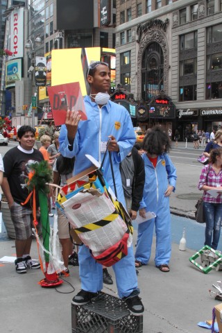 MoMA Teens stage a performance event in Times Square during the summer 2012 season of In the Making